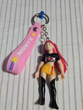 K-pop Cute Pink 'RAINBOW' Keychain with Doll Charm